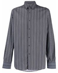 Karl Lagerfeld Modern Fit Geometric Print Cotton Shirt