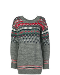 Charcoal Geometric Oversized Sweater