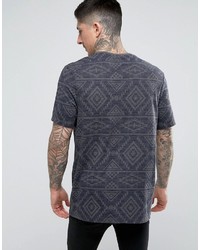 Asos Longline T Shirt With All Over Geo Tribal Print
