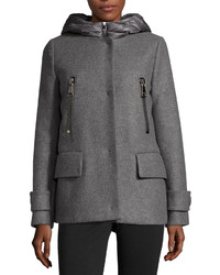 Moncler Euphemia Woolen Coat Wpuffer Vest Gray