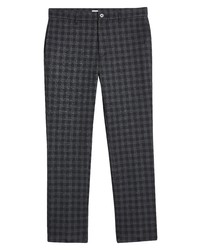 River Island Buffalo Check Skinny Fit Suit Trousers In Navy At Nordstrom