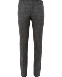 Saint Laurent Grey Slim Fit Check Wool Suit Trousers