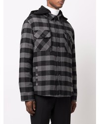 Off-White Checked Hooded Shirt