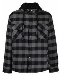 Off-White Checked Hooded Shirt