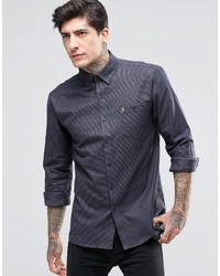 Farah Shirt With Flannel Gingham In Regular Fit Gray