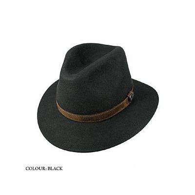 Borsalino Hats Borsalino Crushable Safari Fedora Black 217