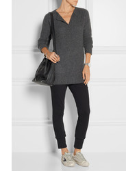 The Elder Statesman Effa Oversized Cashmere And Silk Blend Sweater Charcoal