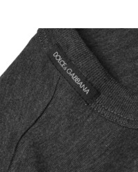Dolce & Gabbana Mlange Cotton Henley T Shirt