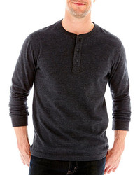 St Johns Bay Long Sleeve Sueded Henley 