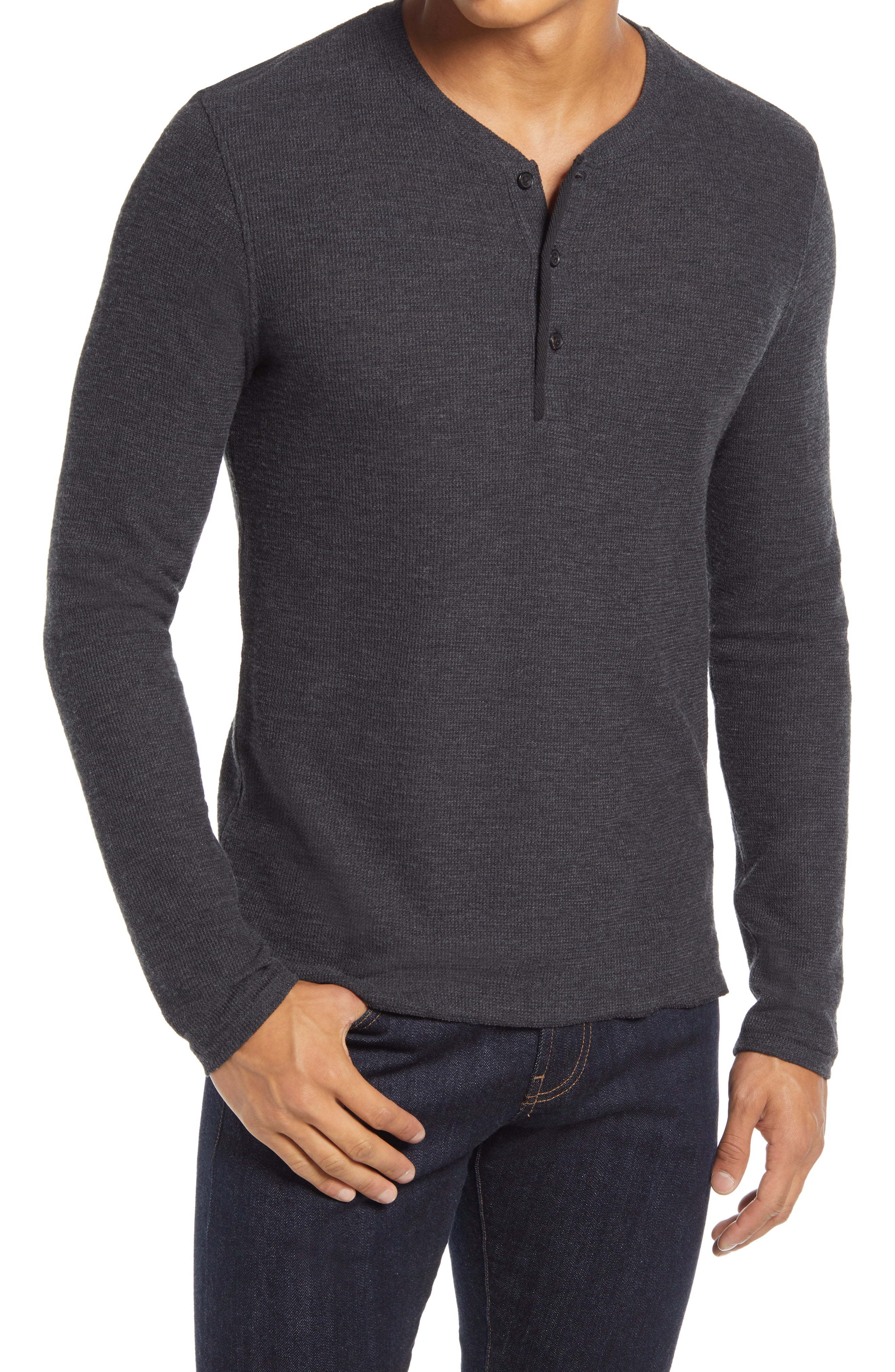 Billy Reid Thermal Knit Cotton Blend Henley 57 Nordstrom Lookastic