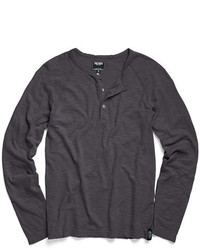 Todd Snyder Vintage Washed Henley In Charcoal