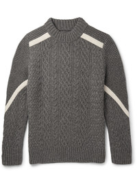 Charcoal Herringbone Cable Sweater