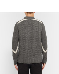 Sacai Cable And Waffle Knit Wool Sweater