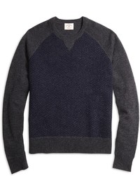 Brooks Brothers Herringbone Crewneck Sweater