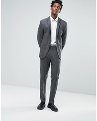 Asos Skinny Suit Pants In Gray Fleck Herringbone