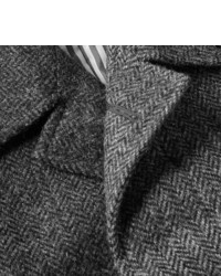 Thom Browne Herringbone Wool Tweed Overcoat