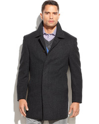 Nautica Coat Charcoal Herringbone Wool Blend Overcoat | Where to buy ...