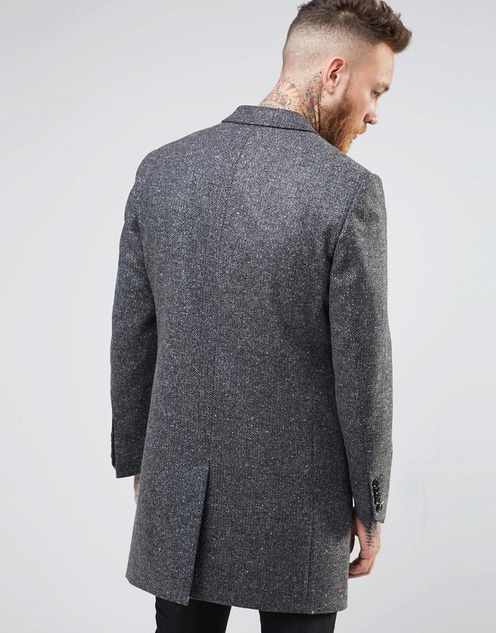 Noose Monkey Herringbone Overcoat, $271 | Asos | Lookastic