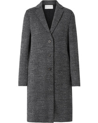 Charcoal Herringbone Tweed Coat