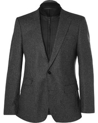 Hugo Boss Grey Slim Fit Herringbone Virgin Wool Blend Blazer With Detachable Gilet Insert
