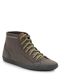 Ben Sherman Conall Leather Trimmed Twill High Top Sneakers