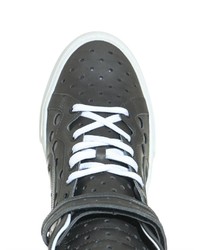 Pierre Hardy Laser Cut Leather High Top Trainers