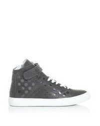 Pierre Hardy Laser Cut Leather High Top Trainers