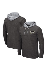 Colosseum Black Purdue Boilermakers Milhouse 20 Athletic Fit Long Sleeve Hooded Thermal At Nordstrom