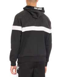 Givenchy Colorblock Quarter Zip Hoodie Charcoal