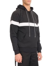 Givenchy Colorblock Quarter Zip Hoodie Charcoal
