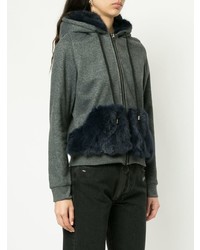 Jocelyn Contrast Material Hoodie