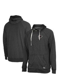 New Era Heathered Black Atlanta Falcons In Season Hoodie Full Zip Jacket