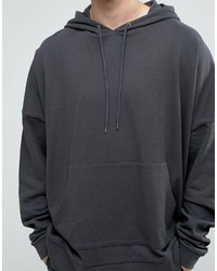 Asos Oversized Hoodie In Washed Black