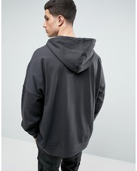 Asos Oversized Hoodie In Washed Black