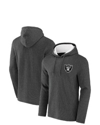 NFL X DARIUS RUCKE R Collection By Fanatics Heathered Charcoal Las Vegas Raiders Waffle Knit Pullover Hoodie