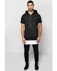 Boohoo Short Sleeve Raw Edge Hoody