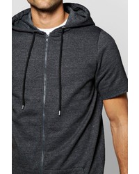 Boohoo Short Sleeve Raw Edge Hoody