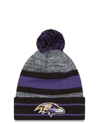 New Era Black Baltimore Ravens Team Logo Cuffed Knit Hat With Pom At Nordstrom