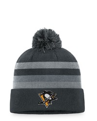 FANATICS Branded Charcoal Pittsburgh Penguins Authentic Pro Home Ice Cuffed Knit Hat With Pom At Nordstrom