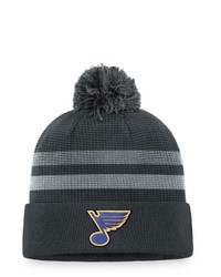FANATICS Branded Charcoal St Louis Blues Authentic Pro Home Ice Cuffed Knit Hat With Pom At Nordstrom