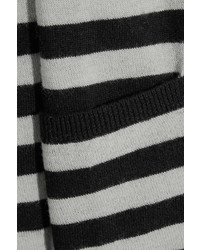 Max Mara Striped Cashmere Cardigan Gray