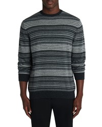 Bugatchi Regular Fit Stripe Crewneck Sweater