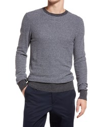 Billy Reid Stripe Cotton Pique Crewneck Sweater