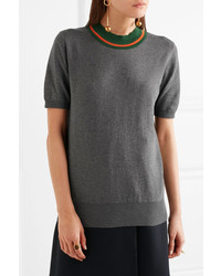 Marni Striped Cotton Sweater Charcoal