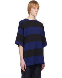 Dries Van Noten Black Blue Striped T Shirt