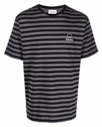 Études Etudes Striped Logo Embroidered T Shirt