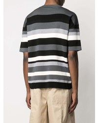 Roberto Collina Striped Rib Trimmed T Shirt