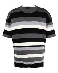 Roberto Collina Striped Rib Trimmed T Shirt