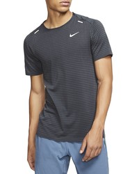 Nike Techknit Running T Shirt In Blackdark Smoke Grey At Nordstrom