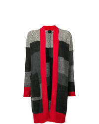 Charcoal Horizontal Striped Open Cardigan